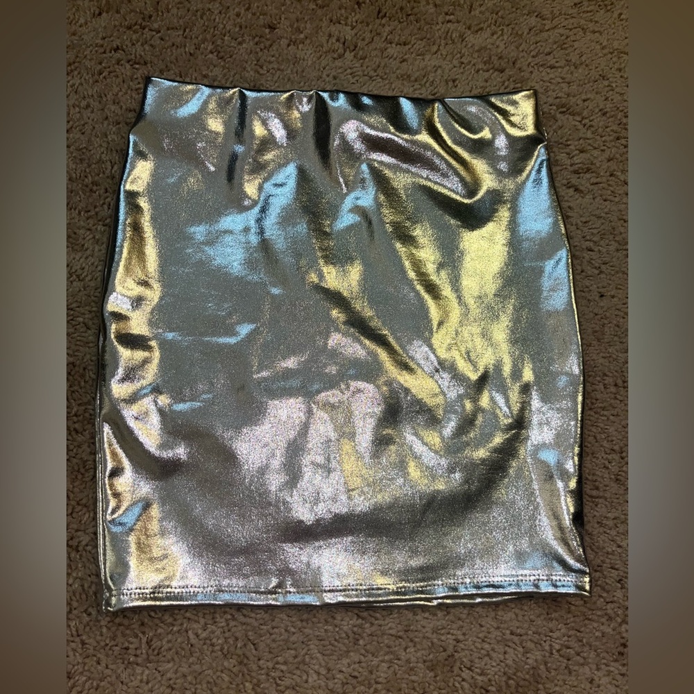 Fashion nova metallic mini skirt